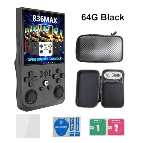 LYEAA R36MAX Retro Handheld Spielkonsole, Retro Konsole 4,0-Zoll-IPS-Bildschirm, Retrospiele in 1 Spielkonsole mit Open Source Linux System, 4000mAh Akku tragbare Spielkonsoles von LYEAA