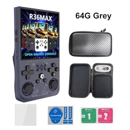 LYEAA R36MAX Retro Handheld Spielkonsole, Retro Konsole 4,0-Zoll-IPS-Bildschirm, Retrospiele in 1 Spielkonsole mit Open Source Linux System, 4000mAh Akku tragbare Spielkonsoles von LYEAA