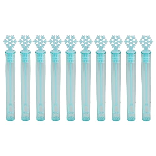 LYEAA Seifenblasen-Flasche, Partyzubehör, bunte Seifenblasen-Stick-Sets, Hochzeitsgäste, Geschenke, Ostern, Mini-Blasenstäbe, Weihnachtsmotiv for Kinder (blau, 10 Stück) von LYEAA