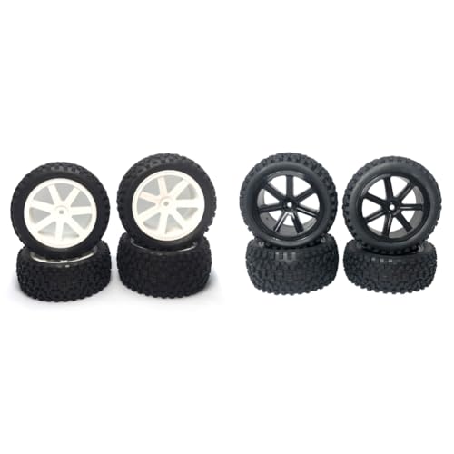 LYEAA Spielzeug-Offroad-Reifen, langlebige Gummireifen, 4-teiliges Set mit 12-mm-Sechskantnaben for RC-Räder vorne und hinten – passend for die meisten Marken von LYEAA
