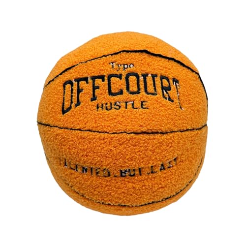 LYEAA dekoratives runde Kissen 25 cm 3D -Ballform -Wurfkissen flauschig gefülltes 3D -Offcourt -Basketball -Kissen Plüsch Basketball Heimdekoration Kindergeschenke (Orange) von LYEAA