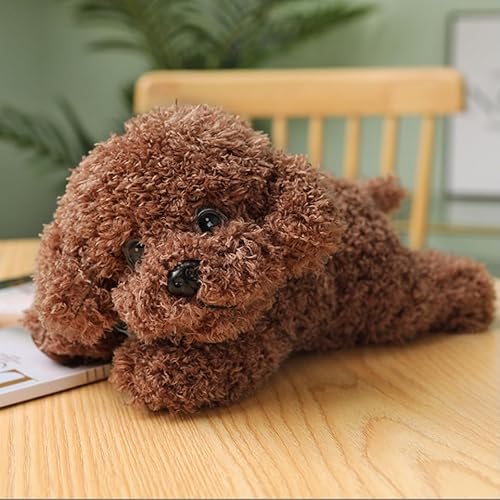 LYH2019 Teddy Dog Plush Toy - Realistic Stuffed Puppy, Soft Furry Huggable Plush Pillow for Boys & Girls, Home Decoration(Dark Brown,38CM) von LYH2019