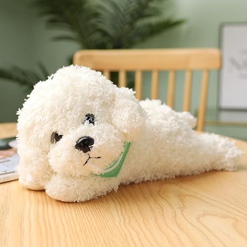 LYH2019 Teddy Dog Plush Toy - Realistic Stuffed Puppy, Soft Furry Huggable Plush Pillow for Boys & Girls, Home Decoration(White,38CM) von LYH2019