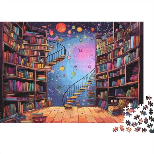 BookshelfJigsaw Puzzle, 1000 Pieces, Pädagogische Spiele, Jigsaw Puzzle for Adults and Children Aged 14+，Premium Quality Jigsaw Puzzle in Panorama Format von LYJSMDAAA