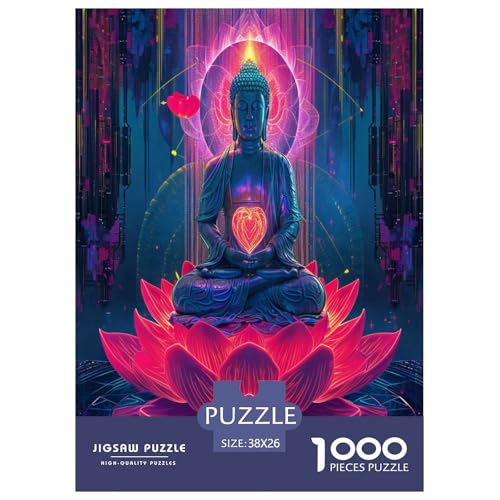 Buddha Puzzle 1000 Teile Schwer Puzzle Spielzeug Pädagogisches Spiel Impossible Herausforderung Spielzeug Für Erwachsene Kinder 38x26cm/1000pcs von LYJSMDAAA