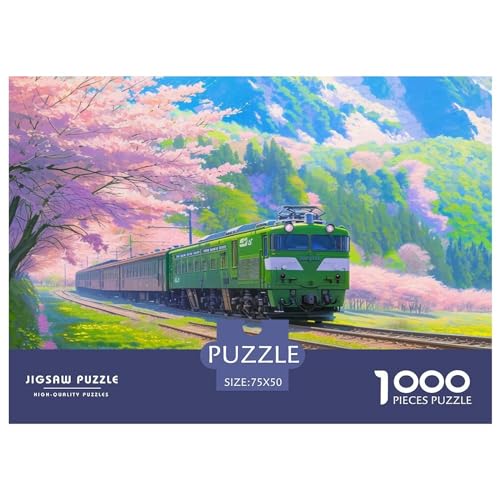 Charmanter Zug Puzzle 1000 Pieces - Relieve Stress - Jigsaw Puzzle for Adults and Children from 14 Years，Premium Quality Jigsaw Puzzle in Panorama Format von LYJSMDAAA