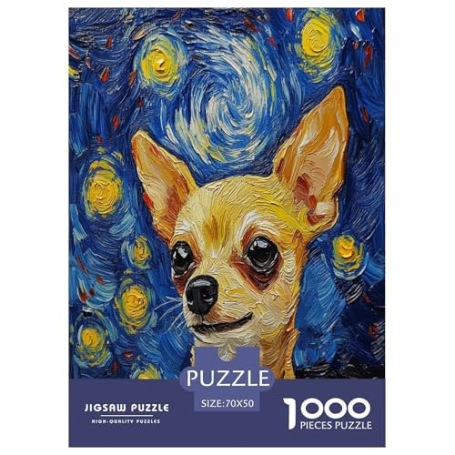 Chihuahua Puzzle 1000 Teile Schwer Puzzle Spielzeug Pädagogisches Spiel Impossible Herausforderungsspielzeug Für Erwachsene Und Kinder Ab 14 Jahren 70x50cm/1000pcs von LYJSMDAAA
