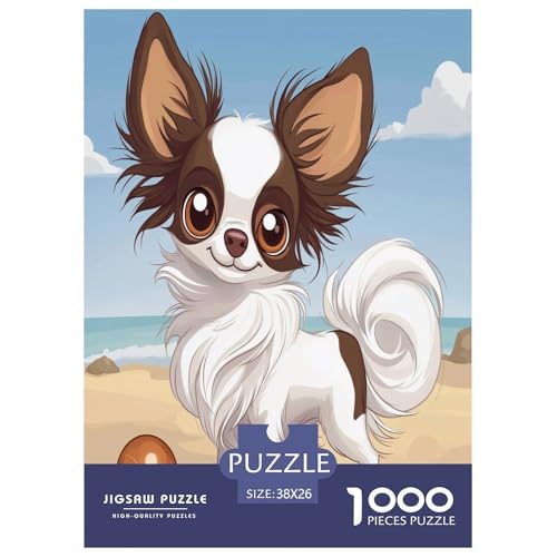 Chihuahua Puzzle 1000-teilige Schwer Puzzle Spielzeug Lernspiel Impossible Herausforderung Spielzeug Für Erwachsene Kinder 38x26cm/1000pcs von LYJSMDAAA