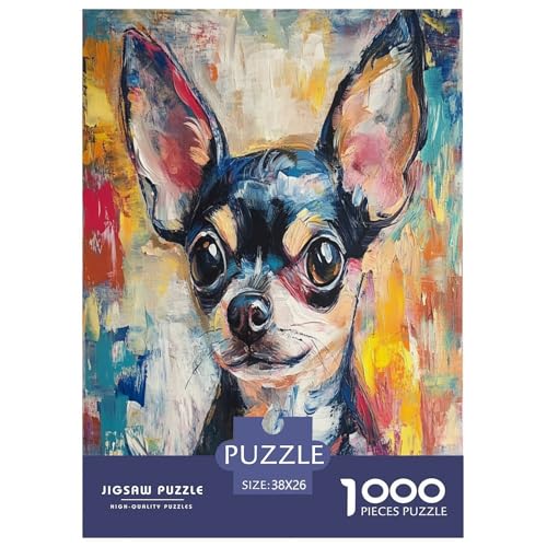 Chihuahua Puzzle 1000-teilige Schwer Puzzle Spielzeug Lernspiel Impossible Herausforderungsspielzeug Für Erwachsene Und Kinder Ab 12 Jahren 38x26cm/1000pcs von LYJSMDAAA