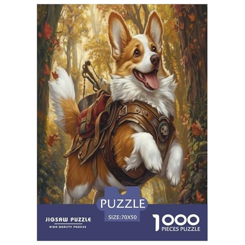 Corgi Puzzle 1000-teilige Schwer Puzzle Spielzeug Lernspiel Impossible Herausforderungsspielzeug Für Erwachsene Und Kinder Ab 14 Jahren 70x50cm/1000pcs von LYJSMDAAA