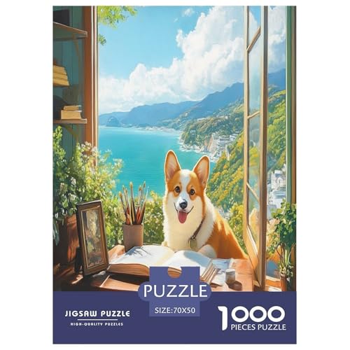 Corgi Puzzles 1000 Teile Schwer Puzzle Spielzeug Lernspiel Impossible Herausforderung Spielzeug Für Erwachsene Und Kinder Ab 12 Jahren 70x50cm/1000pcs von LYJSMDAAA