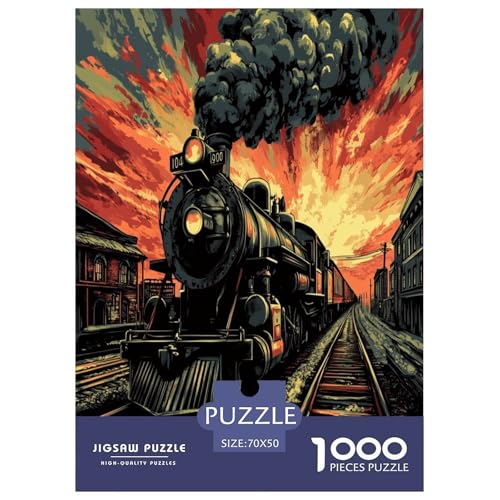 Dampfzug Puzzles 1000 Teile Schwer Puzzle Spielzeug Lernspiel Impossible Herausforderungsspielzeug Für Erwachsene Kinder 70x50cm/1000pcs von LYJSMDAAA