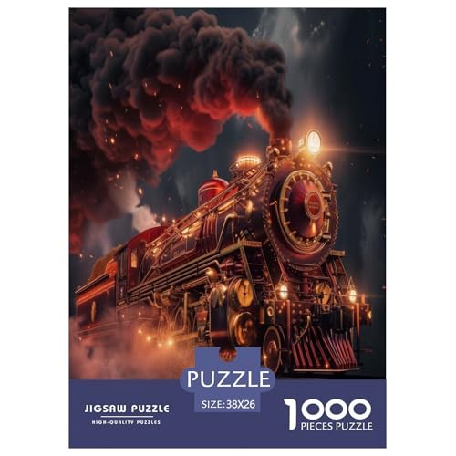 Dampfzug Puzzles 1000 Teile Schwer Puzzle Spielzeug Pädagogisches Spiel Impossible Herausforderung Spielzeug Für Erwachsene Kinder 38x26cm/1000pcs von LYJSMDAAA