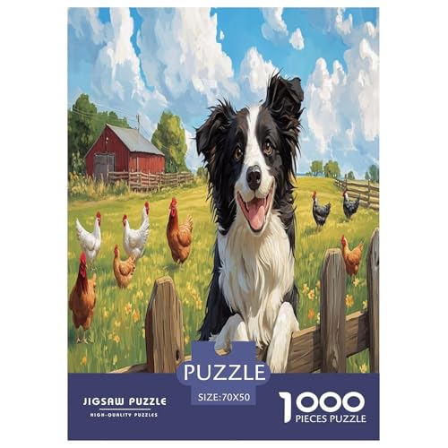 Der Border Collie Puzzle 1000 Teile Schwer Puzzle Spielzeug Pädagogisches Spiel Impossible Herausforderungsspielzeug Für Erwachsene Kinder 70x50cm/1000pcs von LYJSMDAAA