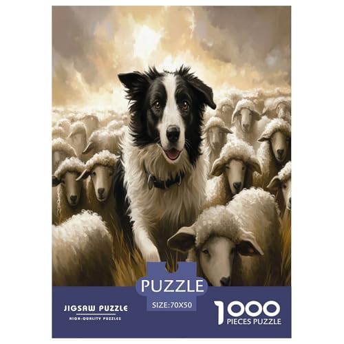 Der Border Collie Puzzles 1000 Teile Schwer Puzzle Spielzeug Pädagogisches Spiel Impossible Herausforderung Spielzeug Für Erwachsene Kinder 70x50cm/1000pcs von LYJSMDAAA