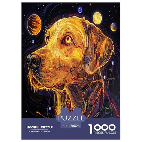 Der Labrador Retriever Puzzles 1000 Teile Schwer Puzzle Spielzeug Pädagogisches Spiel Impossible Herausforderungsspielzeug Für Erwachsene Kinder 38x26cm/1000pcs von LYJSMDAAA