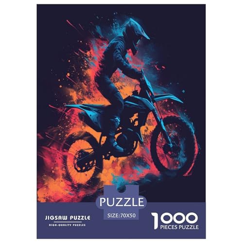 Dirt Bike Puzzle 1000-teilige Schwer Puzzle Spielzeug Lernspiel Impossible Herausforderung Spielzeug Für Erwachsene Kinder 70x50cm/1000pcs von LYJSMDAAA