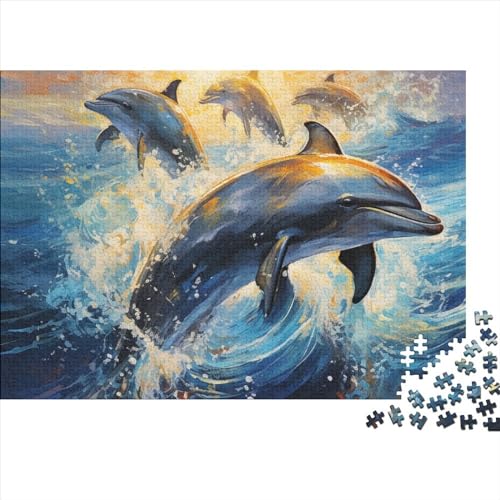Dolphins Puzzle Pädagogische Spiele 1000 Pieces Puzzle for Adults and Children from 14 Years,Premium Quality Jigsaw Puzzle in Panorama Format von LYJSMDAAA