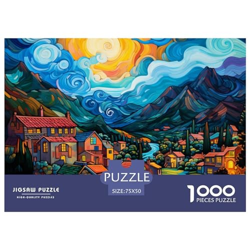 Dorf 1000 Jigsaw Puzzle, Premium Quality, for Adults and Children from 12 Years Puzzle，Premium Quality Familienspiele Jigsaw Puzzle in Panorama Format von LYJSMDAAA