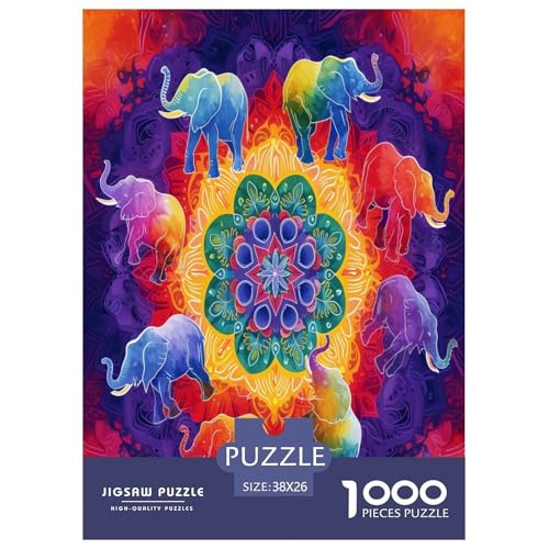 Elefanten Puzzles 1000 Teile Schwer Puzzle Spielzeug Lernspiel Impossible Herausforderungsspielzeug Für Erwachsene Und Kinder in Bewährter 38x26cm/1000pcs von LYJSMDAAA