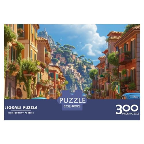 Europäische Straßen Puzzle 300 Pieces Nachhaltige Spiele Jigsaw Puzzle for Adults and Children from 14 Years，Premium Quality Jigsaw Puzzle in Panorama Format von LYJSMDAAA