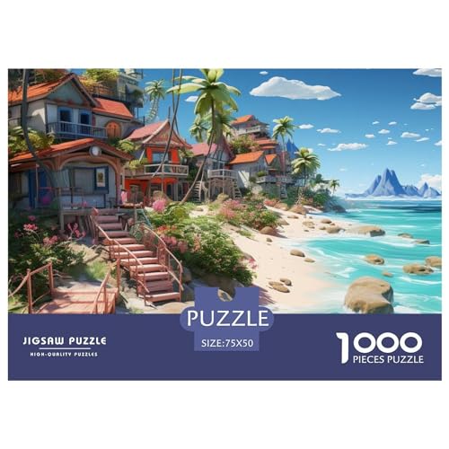 Ferienbucht Jigsaw Puzzle 1000 Pieces – Intelligenz Herausforderung – Puzzle for Adults and Children from 14 Years，Premium Quality Jigsaw Puzzle in Panorama Format von LYJSMDAAA