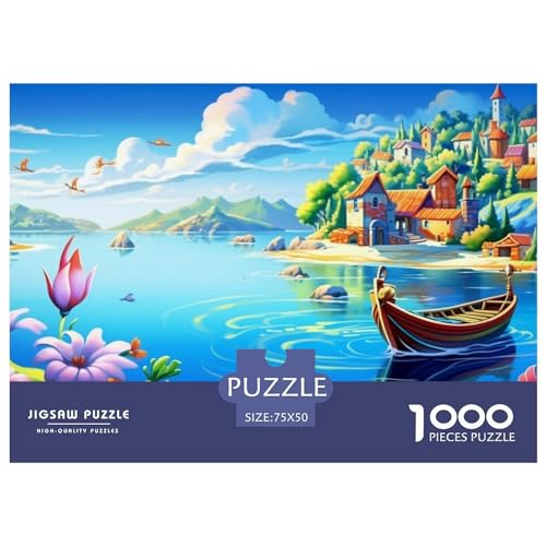Ferienbucht Puzzle 1000 Pieces Intelligenz Herausforderung Jigsaw Puzzle for Adults and Children from 14 Years，Premium Quality Jigsaw Puzzle in Panorama Format von LYJSMDAAA