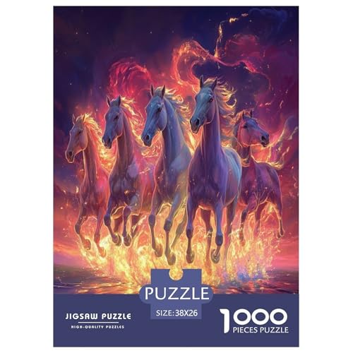 Fine Pferd Puzzle 1000-teilige Schwer Puzzle Spielzeug Lernspiel Impossible Herausforderung Spielzeug Für Erwachsene Und Kinder Ab 14 Jahren 38x26cm/1000pcs von LYJSMDAAA