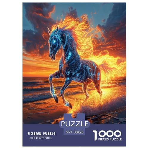 Fine Pferd Puzzle 1000-teilige Schwer Puzzle Spielzeug Pädagogisches Spiel Impossible Herausforderung Spielzeug Für Erwachsene Und Kinder Ab 12 Jahren 38x26cm/1000pcs von LYJSMDAAA