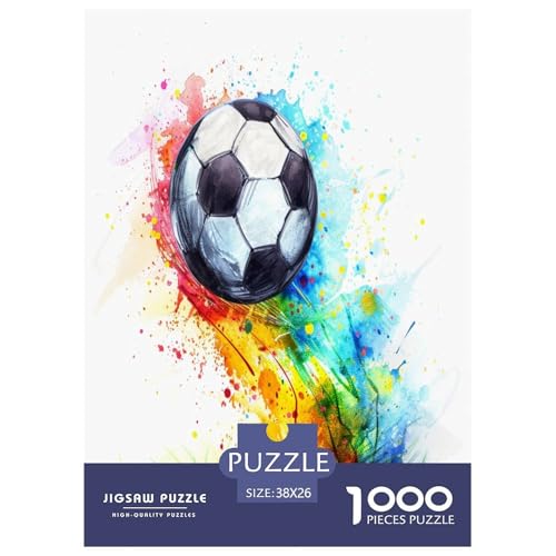 Fußball Puzzle 1000 Teile Schwer Puzzle Spielzeug Pädagogisches Spiel Impossible Herausforderungsspielzeug Für Erwachsene Und Kinder in Bewährter 38x26cm/1000pcs von LYJSMDAAA