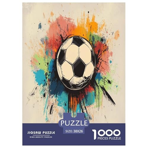 Fußball Puzzles 1000 Teile Schwer Puzzle Spielzeug Lernspiel Impossible Herausforderung Spielzeug Für Erwachsene Kinder 38x26cm/1000pcs von LYJSMDAAA