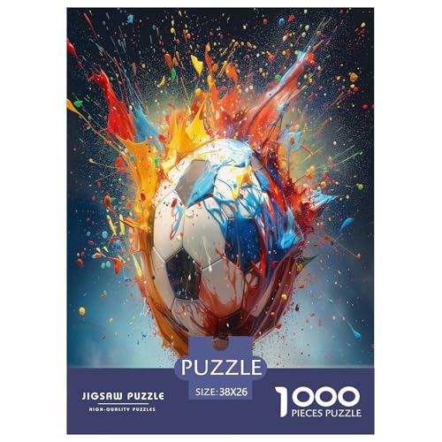 Fußball Puzzles 1000 Teile Schwer Puzzle Spielzeug Pädagogisches Spiel Impossible Herausforderungsspielzeug Für Erwachsene Und Kinder in Bewährter 38x26cm/1000pcs von LYJSMDAAA