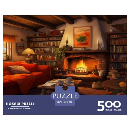 Gemütliches Häuschen Jigsaw Puzzle - Nachhaltige Spiele - 500 Pieces Puzzle for Adults and Children from 10 Years，Premium Quality Jigsaw Puzzle in Panorama Format von LYJSMDAAA