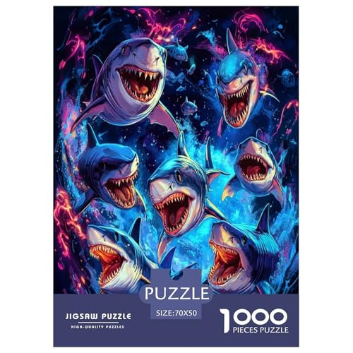 Hai Puzzle 1000 Teile Schwer Puzzle Spielzeug Pädagogisches Spiel Impossible Herausforderung Spielzeug Für Erwachsene Und Kinder in Bewährter 70x50cm/1000pcs von LYJSMDAAA