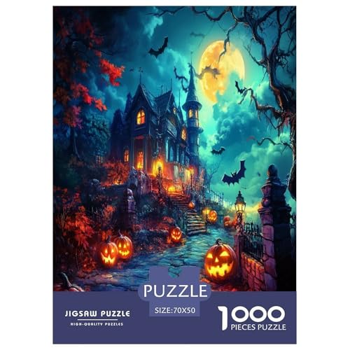 Halloween Dorf Puzzle 1000-teilige Schwer Puzzle Spielzeug Lernspiel Impossible Herausforderung Spielzeug Für Erwachsene Kinder 70x50cm/1000pcs von LYJSMDAAA
