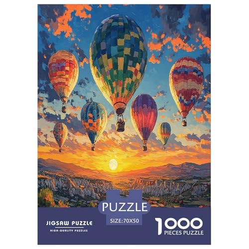 Heißluftballon Puzzle 1000-teilige Schwer Puzzle Spielzeug Lernspiel Impossible Herausforderung Spielzeug Für Erwachsene Kinder 70x50cm/1000pcs von LYJSMDAAA
