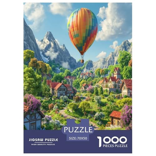 Heißluftballon Puzzles 1000 Teile Schwer Puzzle Spielzeug Lernspiel Impossible Herausforderungsspielzeug Für Erwachsene Kinder 70x50cm/1000pcs von LYJSMDAAA
