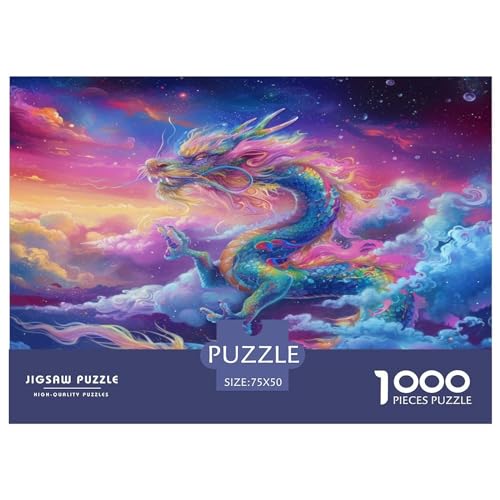 Himmelsdrache Puzzle Nachhaltige Spiele 1000 Pieces Puzzle for Adults and Children from 14 Years,Premium Quality Jigsaw Puzzle in Panorama Format von LYJSMDAAA
