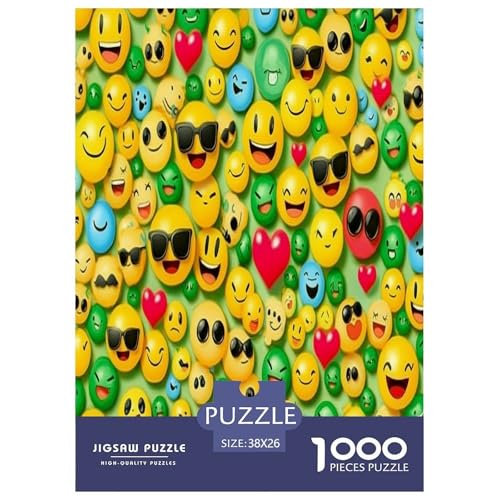 Lächelndes Gesicht Puzzle 1000-teilige Schwer Puzzle Spielzeug Pädagogisches Spiel Impossible Herausforderung Spielzeug Für Erwachsene Und Kinder Ab 14 Jahren 38x26cm/1000pcs von LYJSMDAAA