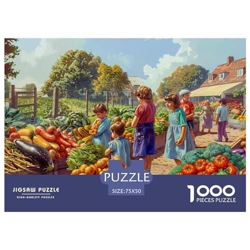 Ländlicher Markt 1000 Jigsaw Puzzle, Premium Quality, for Adults and Children from 12 Years Puzzle，Premium Quality Nachhaltige Spiele Jigsaw Puzzle in Panorama Format von LYJSMDAAA