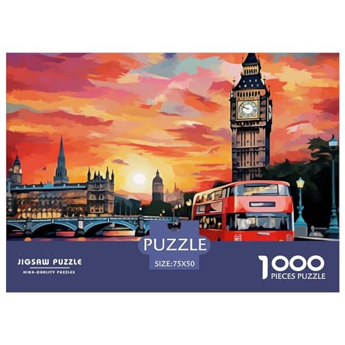 Londoner Stadtbild Puzzle Intelligenz Herausforderung 1000 Pieces Puzzle for Adults and Children from 14 Years,Premium Quality Jigsaw Puzzle in Panorama Format von LYJSMDAAA