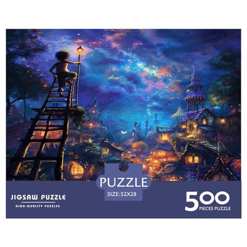 Magische Stadt Jigsaw Puzzle 500 Pieces – Nachhaltige Spiele – Puzzle for Adults and Children from 14 Years，Premium Quality Jigsaw Puzzle in Panorama Format von LYJSMDAAA