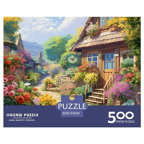 Mountain Village Häuschen Jigsaw Puzzle -Nachhaltige Spiele- 1000 Piece Puzzle for Adults and Children from 14 Years -Premium Quality Jigsaw Puzzle in Panorama Format von LYJSMDAAA