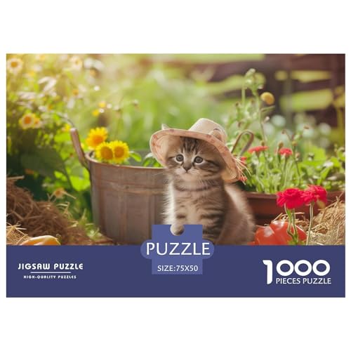Niedliche Katze Jigsaw Puzzle 1000 Pieces – Nachhaltige Spiele – Puzzle for Adults and Children from 14 Years，Premium Quality Jigsaw Puzzle in Panorama Format von LYJSMDAAA