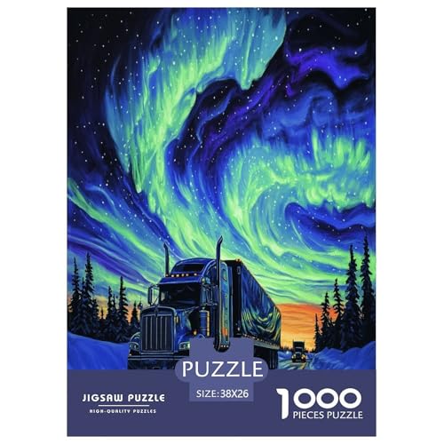 Nordlichter Puzzle 1000-teilige Schwer Puzzle Spielzeug Lernspiel Impossible Herausforderung Spielzeug Für Erwachsene Und Kinder in Bewährter 38x26cm/1000pcs von LYJSMDAAA