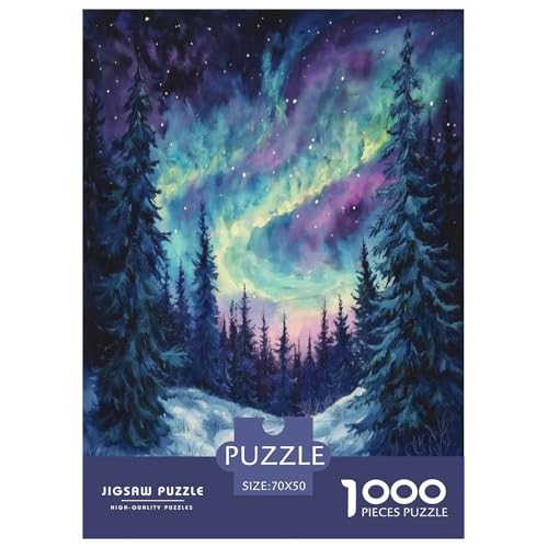 Nordlichter Puzzles 1000 Teile Schwer Puzzle Spielzeug Lernspiel Impossible Herausforderung Spielzeug Für Erwachsene Kinder 70x50cm/1000pcs von LYJSMDAAA