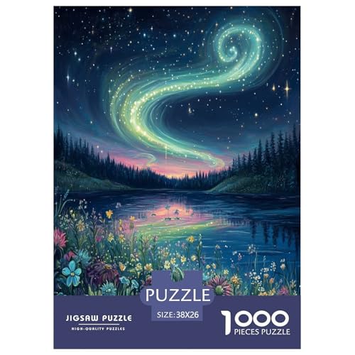 Nordlichter Puzzles 1000 Teile Schwer Puzzle Spielzeug Lernspiel Impossible Herausforderungsspielzeug Für Erwachsene Kinder 38x26cm/1000pcs von LYJSMDAAA