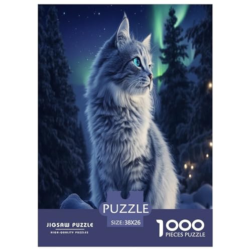 Norwegische Waldkatte Puzzle 1000 Teile Schwer Puzzle Spielzeug Lernspiel Impossible Herausforderung Spielzeug Für Erwachsene Kinder 38x26cm/1000pcs von LYJSMDAAA