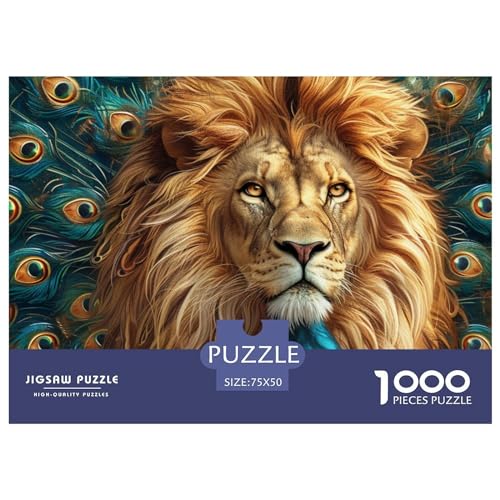 Peacock Löwe Puzzle - 1000 Pieces Premium Quality Jigsaw Puzzle for Adults and Children from 14 Years 2-in-1 Special Edition with Nachhaltige Spiele Motifs von LYJSMDAAA