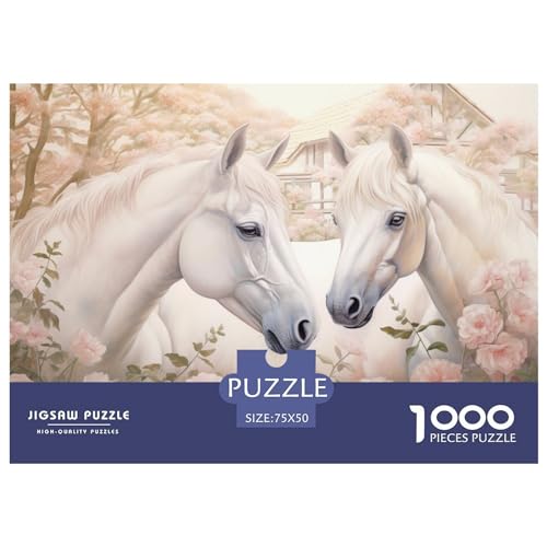 Pferde 1000 Jigsaw Puzzle, Premium Quality, for Adults and Children from 12 Years Puzzle，Premium Quality Intelligenz Herausforderung Jigsaw Puzzle in Panorama Format von LYJSMDAAA